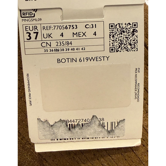 NEW MANGO MNG TOBACCO BROWN WESTY SUEDE BLOCK HEEL ANKLE BOOTS BOOTIE 37 US 6.5 - Picture 6 of 8